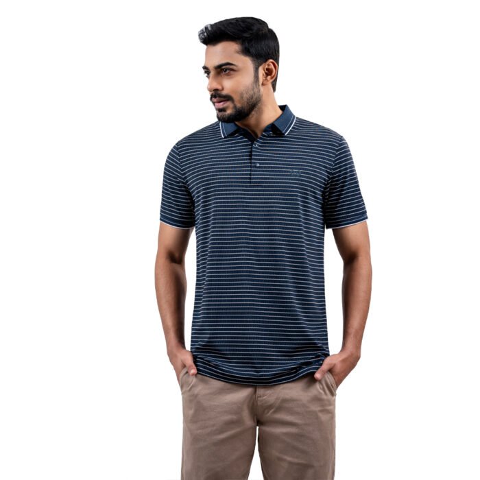 Haque Fashion Lite Olive Color Solid Half Sleeve Polo Shirt - Image 2