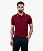Haque Fashion Ash Color Half Sleeve Polo Shirt - Image 2