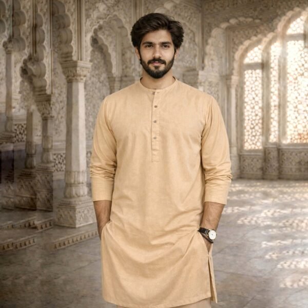 Cotton Band Collar Panjabi