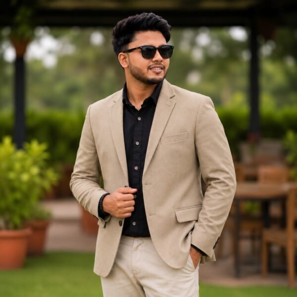 Mens Navy Blue Slim Fit Blazer