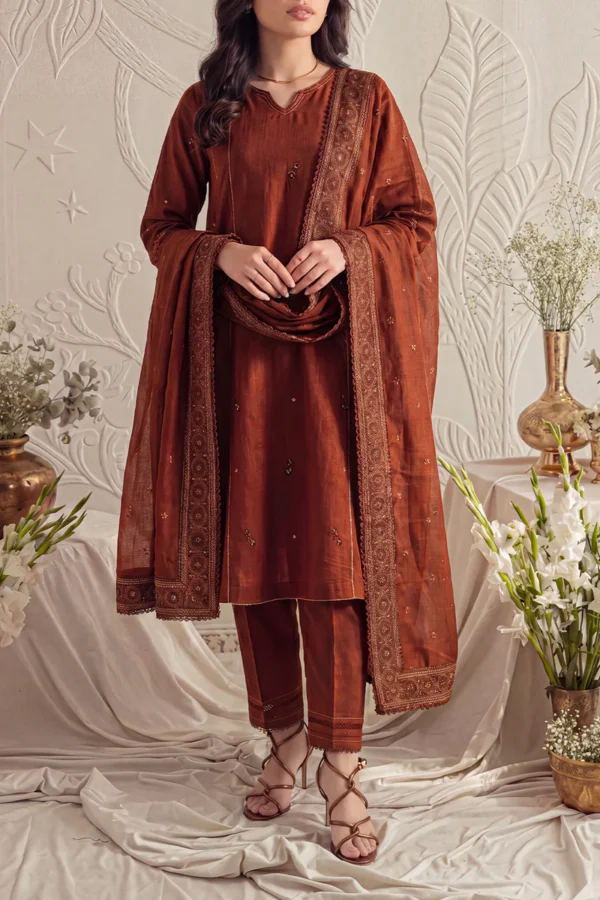 Unstitched Jacquard Cotton 3 Piece