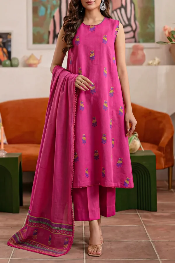 Unstitched Jacquard Cotton 3 Piece